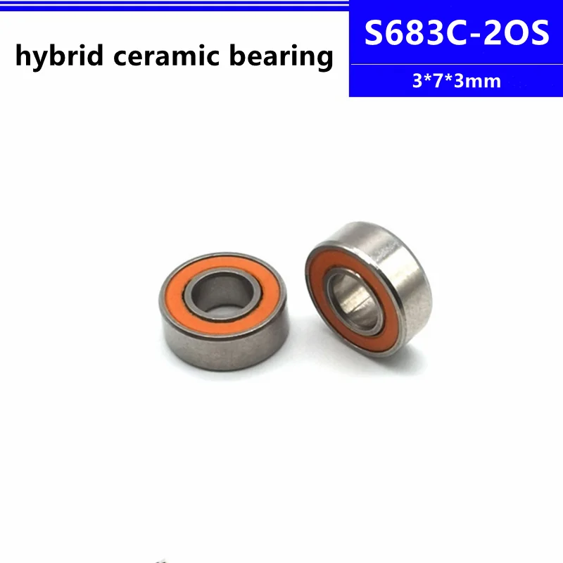 10pcs/50pcs S683C-2OS 3*7*3mm Stainless Steel Hybrid Ceramic Ball Bearing 683 fishing gear line wheel 3x7x3 mm S683 2RS ABEC-7