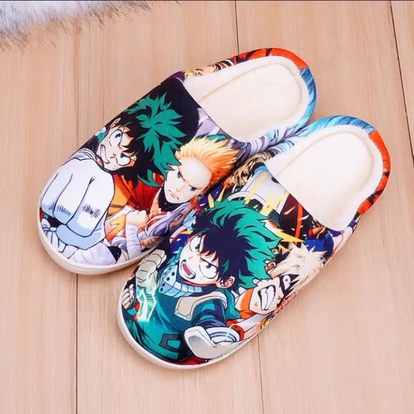 My Hero Academia shoes anime cosplay Adult students men women Winter Home Warm slippers anime shoes