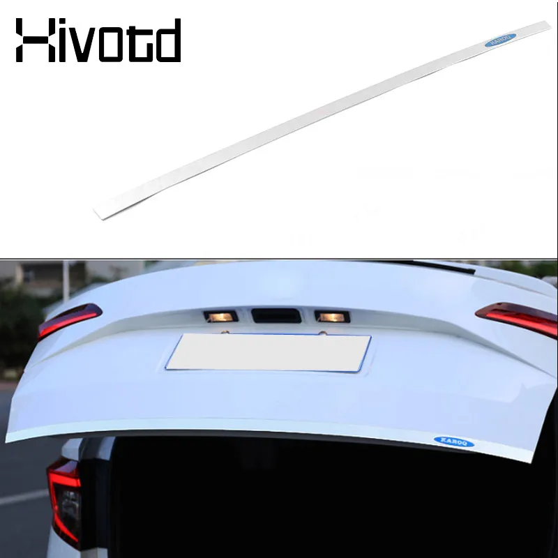 For Skoda Karoq 2023 2024 Accessories Exterior Decoration Rear Door Tailgate Trunk Trim Chrome Frame Trims Cover Bumper Moulding