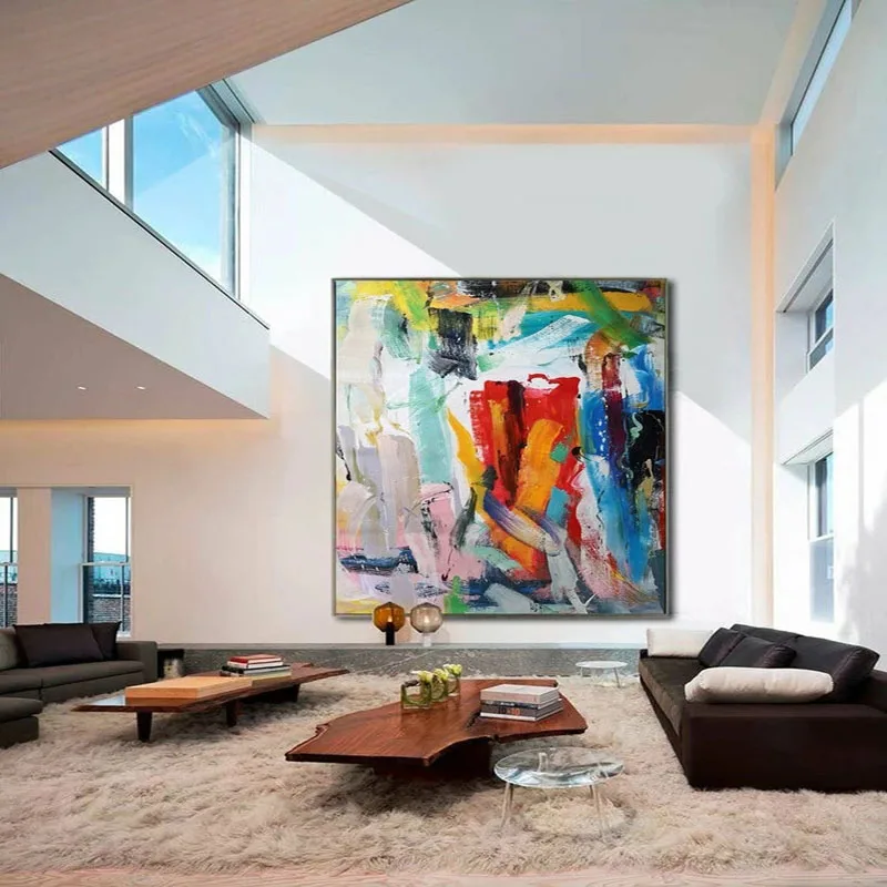 

100% Hand Painted Oil Painting Hand Made Modern Abstract Painting Colorful Art On Canvas For Home Decor Wall Large Size
