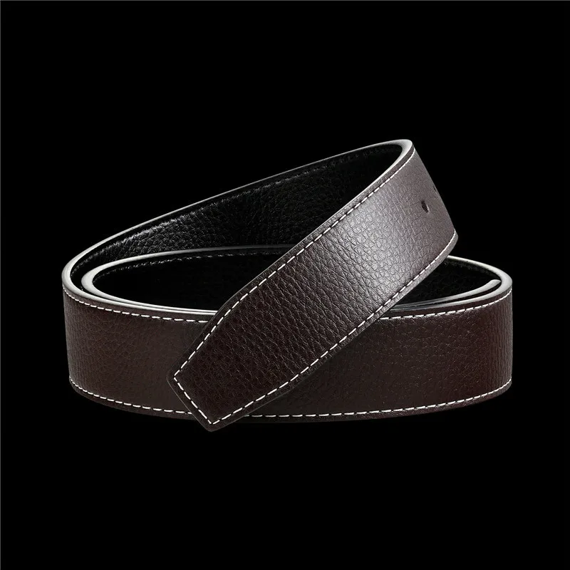New Luxury Brand Belts for Men High Quality Pin Buckle Male Strap Genuine Leather Waistband Ceinture Men\'s No Buckle 3.3cm Belt