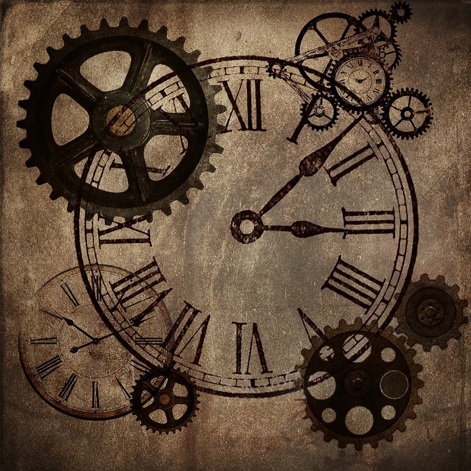 Mechanic Gears Time Clock Rustic photo backdrop High quality Computer print wall photography backgrounds