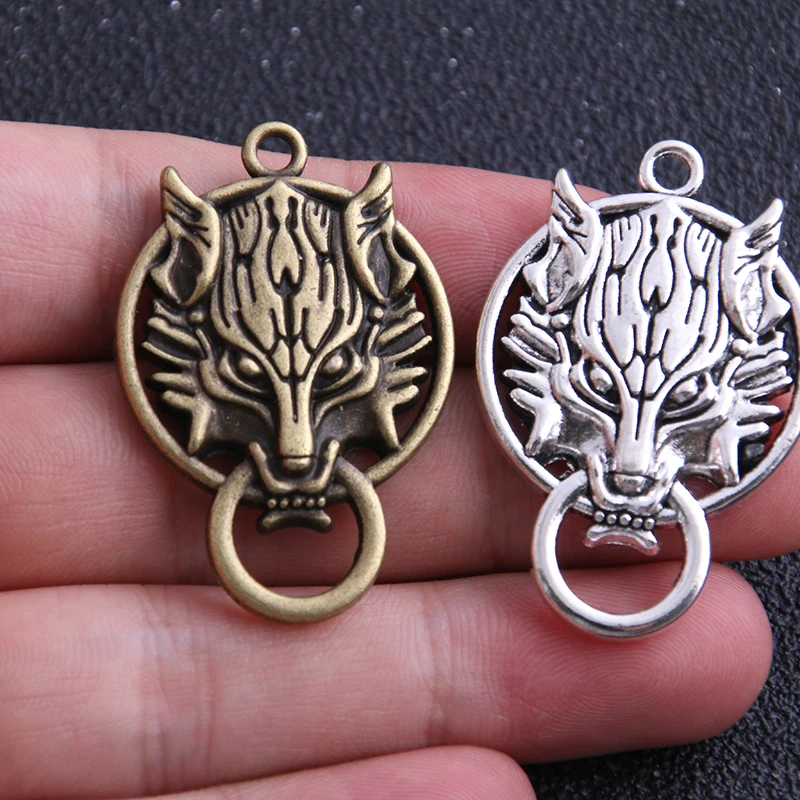 2 stücke 26*40mm Wut Wolf Charms Vintage Metall Zink-legierung Mode Trendy Tier Anhänger für Schmuck