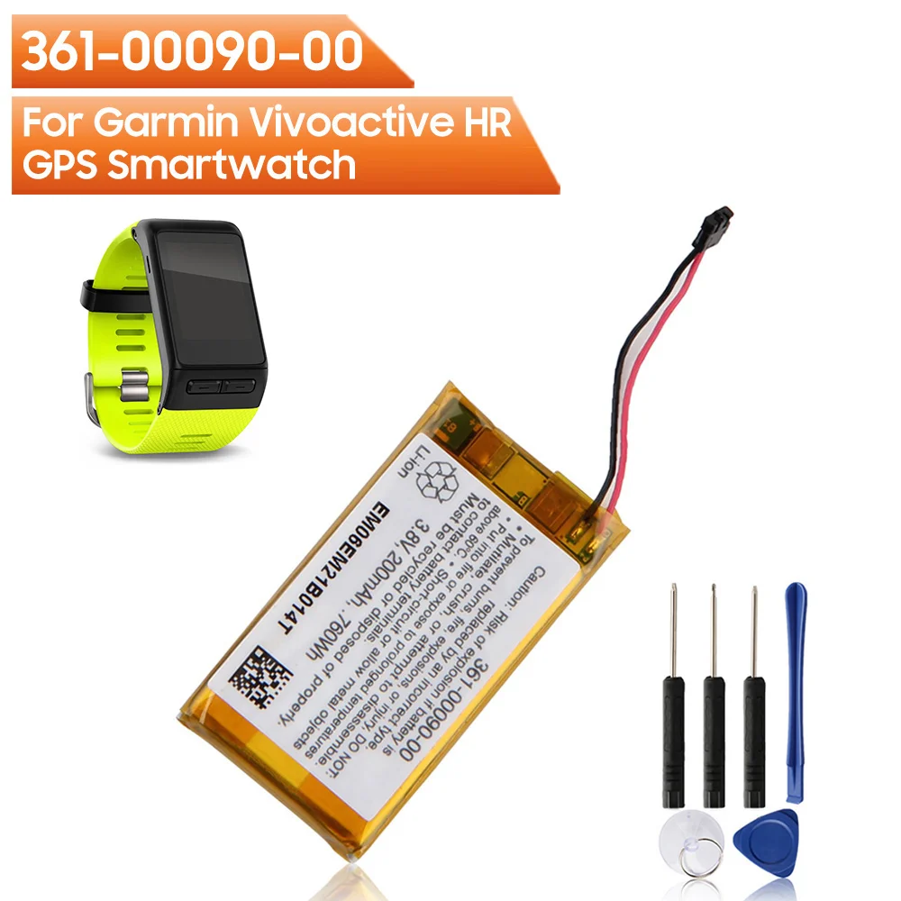 

Original Replacement Battery 361-00090-00 For Garmin Vivoactive HR GPS Smartwatch Battery 200mAh