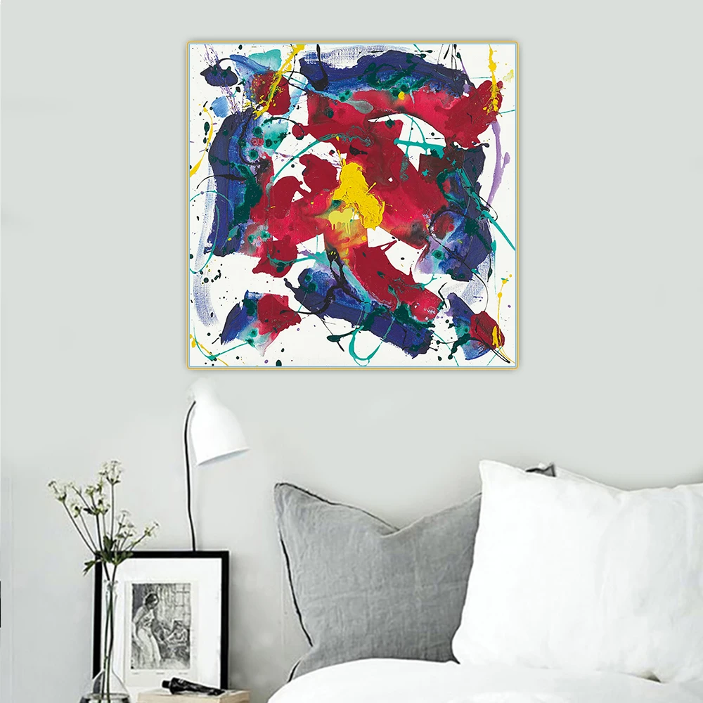 Sam Francis《Untitled 46》Abstract Canvas Oil Painting Artwork Poster Picture Wall Hanging Decor Home Living Room Decoration