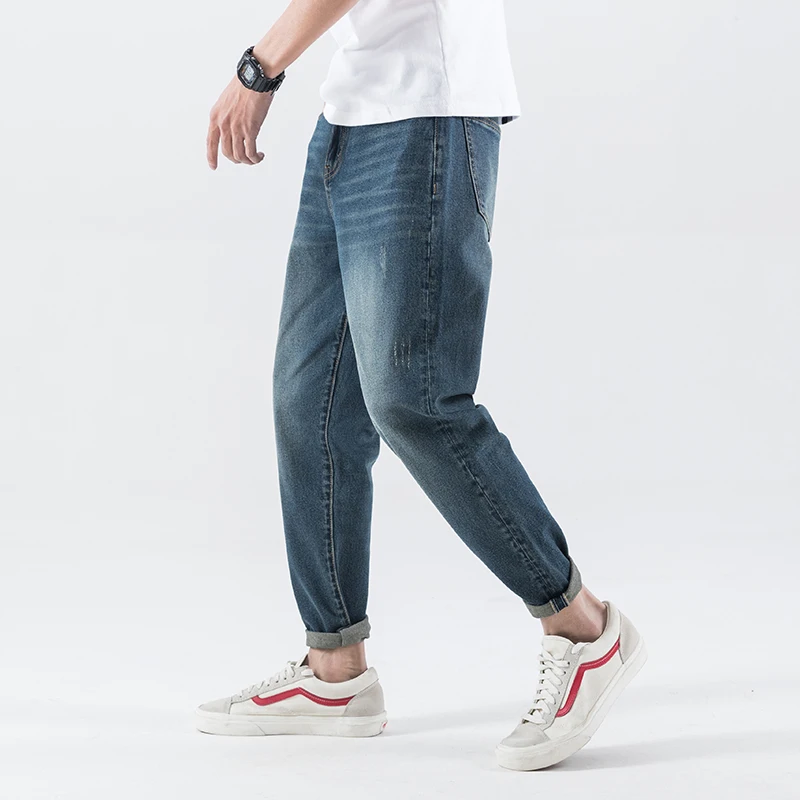 2024 New Arrival Spring Style Men Boutique Leisure Denim Jeans Fashion Casual Solid Men's Loose Jeans Trousers Plus Size M-7XL