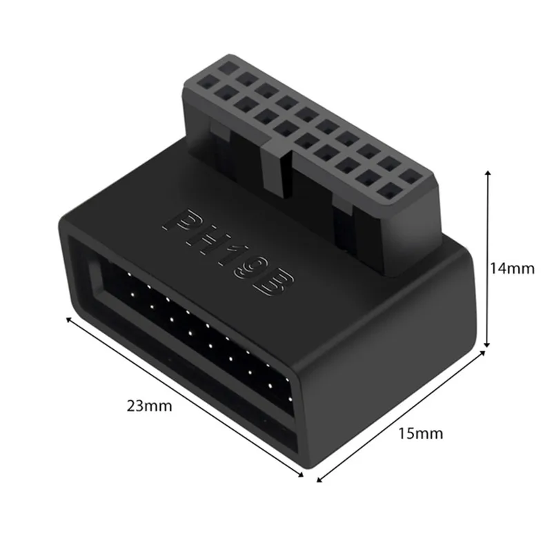 USB 3,0 19/20pin Männlich zu Weiblich Verlängerung Adapter Abgewinkelt 90 Grad Konverter für Motherboard Anschluss Buchse