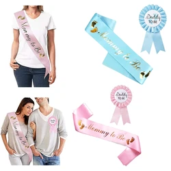 Mommy to Be Sash Daddy to Be Badge Kit Baby Shower Decoration Gender Reveals Celebration Party Souvenirs Gifts Baby Items