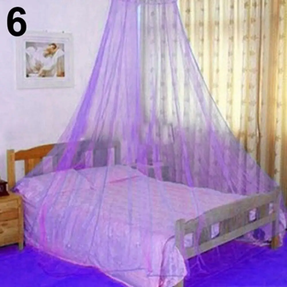 Klamboe Elegant Lace Insect Bed Canopy Netting Gordijn Ronde Koepel Effen Kleur Klamboe Slaapkamer Beddengoed Textiel