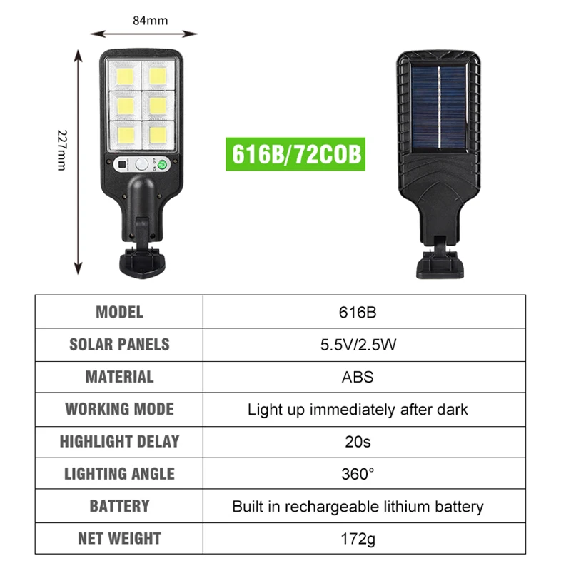 Imagem -02 - Venda Quente Luzes Solares ao ar Livre Led Sensor de Movimento Segurança Luzes Lâmpada Rua Ip67 à Prova Dip67 Água com Controle Remoto para a Porta da Frente