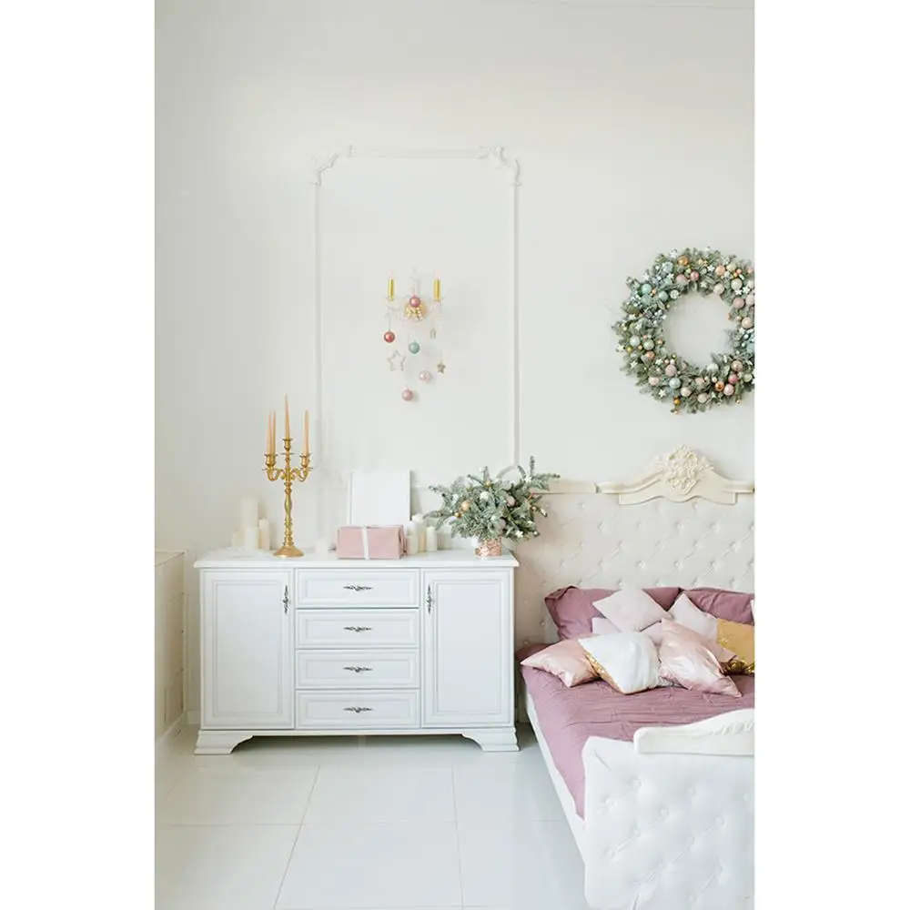 Weiß Schlafzimmer Leuchter Girlande Foto Hintergrund Vinyl Tuch Hintergrund für Kinder Baby Porträt Photo Fotografie Requisiten