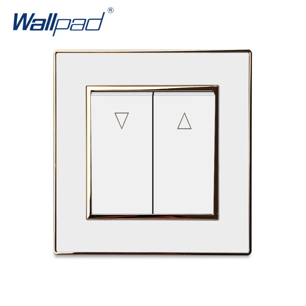 Curtain Switch 2 Gang Reset Switch Momentary Contact Wallpad  Luxury Acrylic Panel With Silver Border