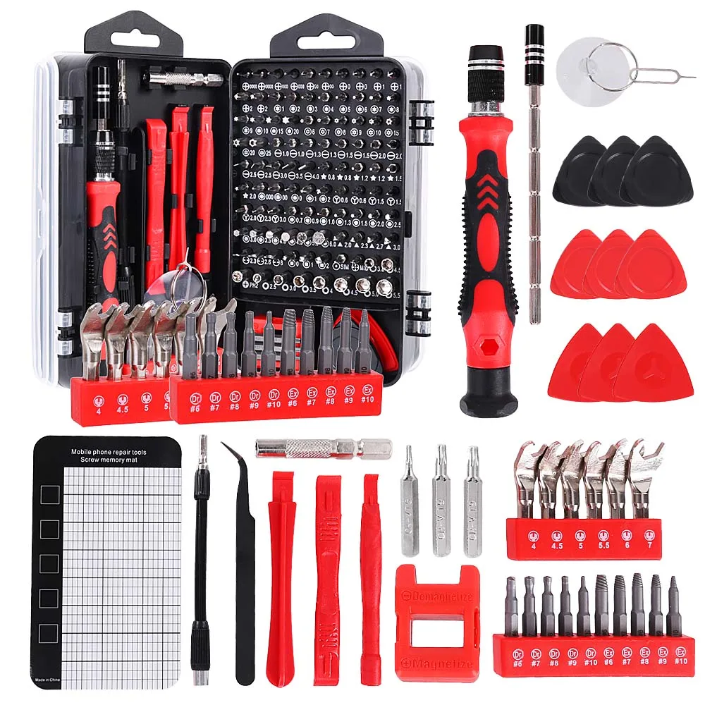 138 In 1 Screwdriver Set Precision Magnetic Screw Driver Bits Torx Hex Bit Handle Mobile Phone Repair Screwdrive Kit Tools