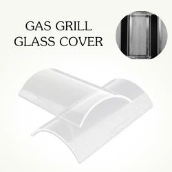 2pcs/lot Gas Barbecue Grill Thickened Glass Cover Infrared Gas Burner Kitchen Tools Accessories Burners Protectors