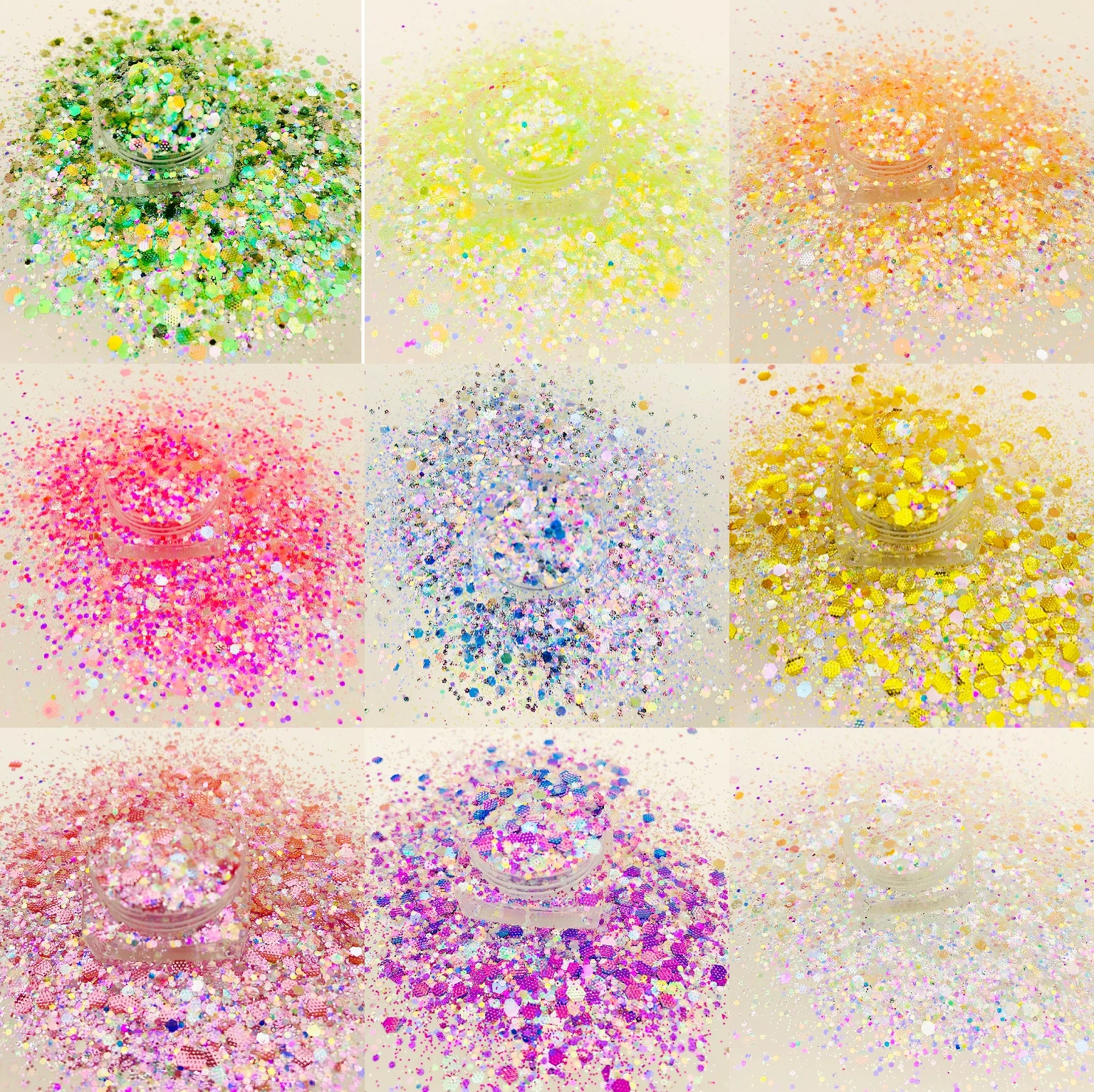 15g/Jar  Mixed Color Diamond Sequins In Mixed Sizes For Nails Art Handmade Craft Accessories Scrapbooking Shakers DIY Sequins