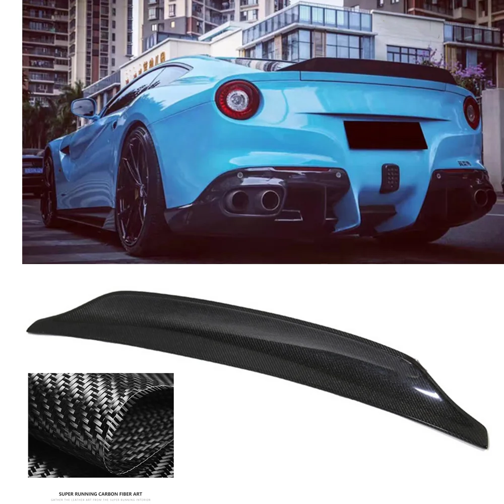 

For Ferrari F12 2011-2016 Rear Spoiler Wing Real Carbon Fiber Car Body Tailgate Flap Trunk Lid Trim Decklid Upper Splitter Lip