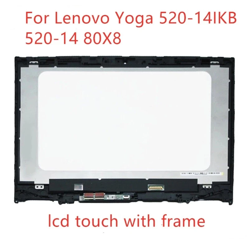 5D10N45603 5D10N45602 For Lenovo Yoga 520-14IKB Flex 5-1470 LCD Screen+Touch Digitizer Assembly With Frame