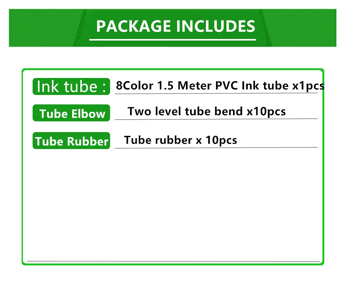 2M 6 farbe ciss linie Tinte rohr inktube pvc pipeline + Rohr Ellenbogen + Gummi stopper CIS CISS teile zubehör kits