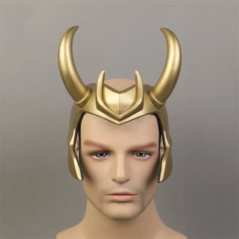 Película Thor 3 Ragnarok Loki Laufeyson PVC Cosplay disfraces máscara casco Halloween Prop
