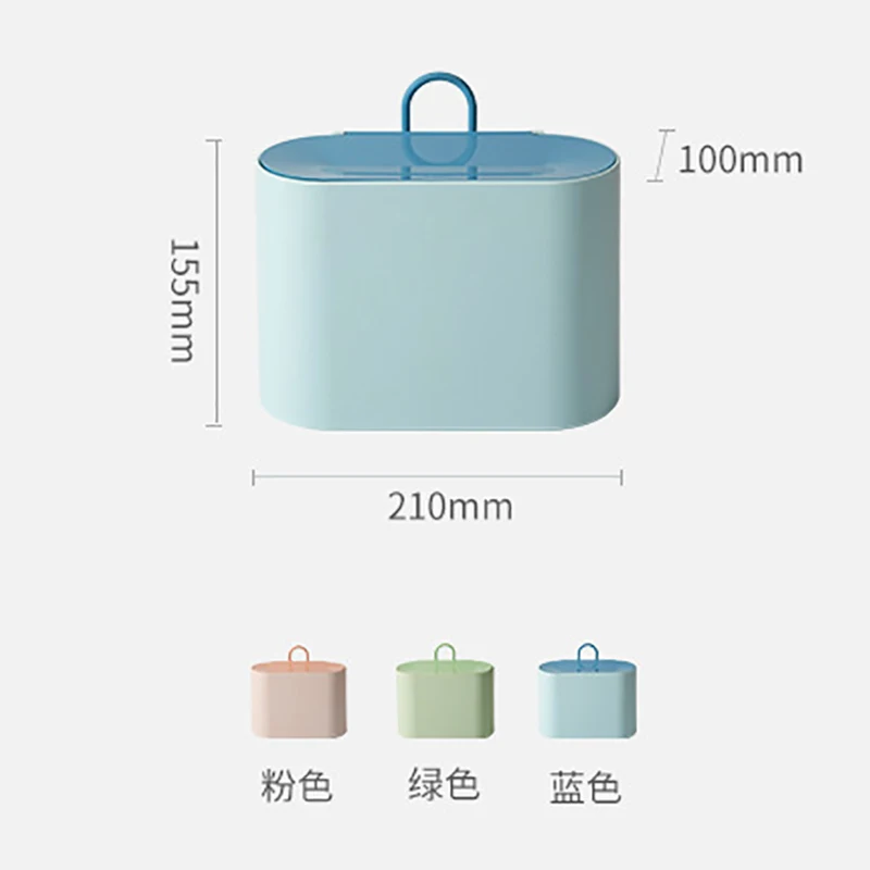 3L Double Layer Desktop Trash Can Plastic Rubbish Box Small Capacity Garbage Container with Lid Creative Handle Mini Trash Can