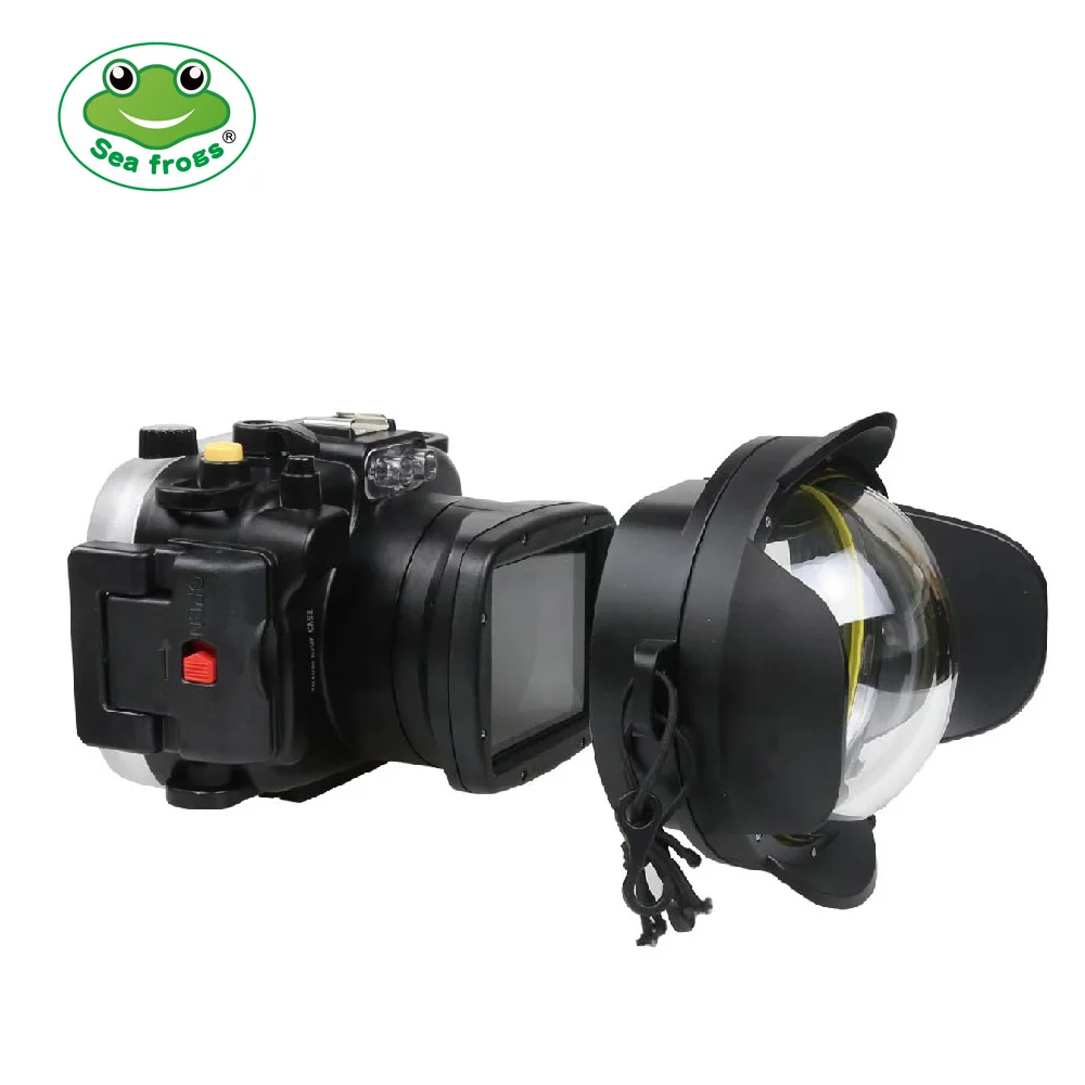 0.7x Fisheye Wide Angle Wet Square Interface Dome Port Lens for Underwater Waterproof Diving Camera Housing Case Bag Cover