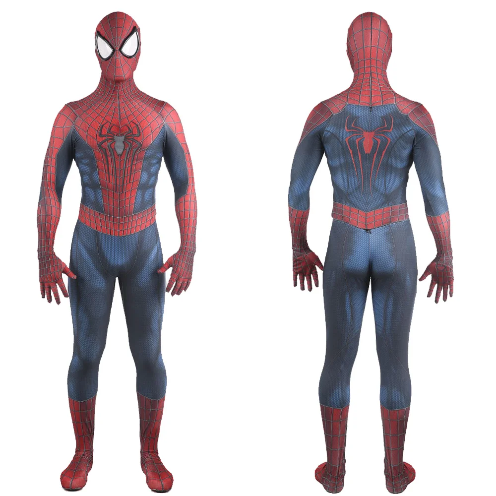 Amazing Spiderman Costume Cosplay Amazing TASM2 Zentai Suit Spandex Superhero Zentai Bodysuit Halloween Costume for Adult Kids