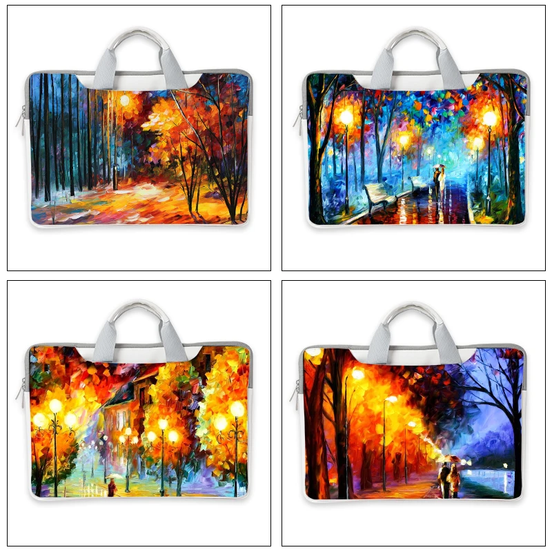 Oil Painting Skin Laptop Bag for Dell Lenovo HP etc Laptops Case 12 13.3 14 15.6 17.6-inch   Easy to Carry