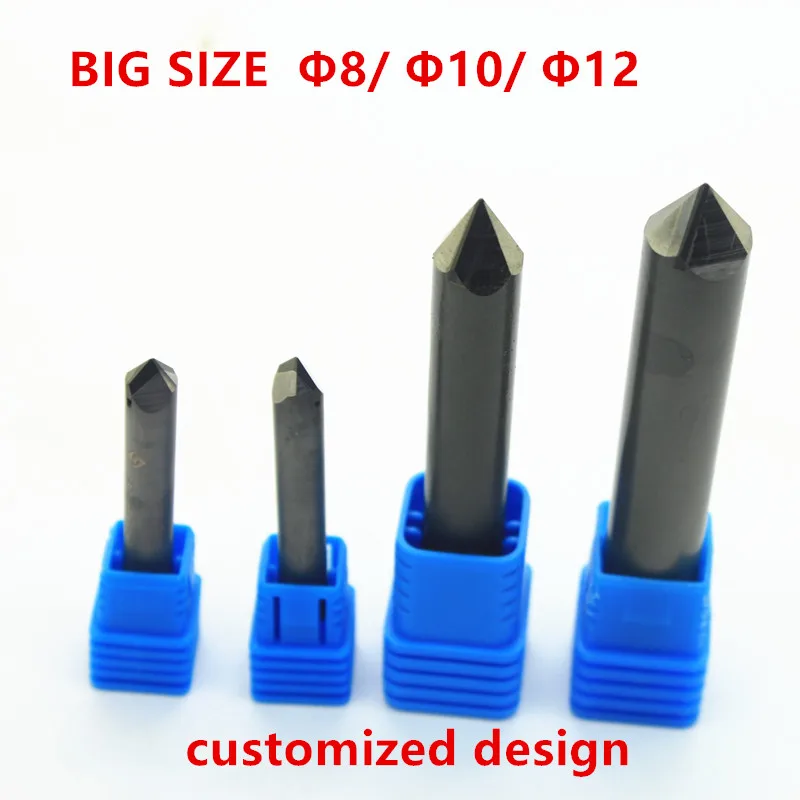 BIG SIZE 8 mm 10 mm Diamond stone cutter End mill PCD Engraving bits granite engraver tools carved cutter for Marble