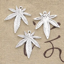 15pcs Charms Maple Leaf Leaves 25x22mm Antique Bronze Silver Color Pendants DIYCrafts Making Findings Handmade Tibetan Jewelry