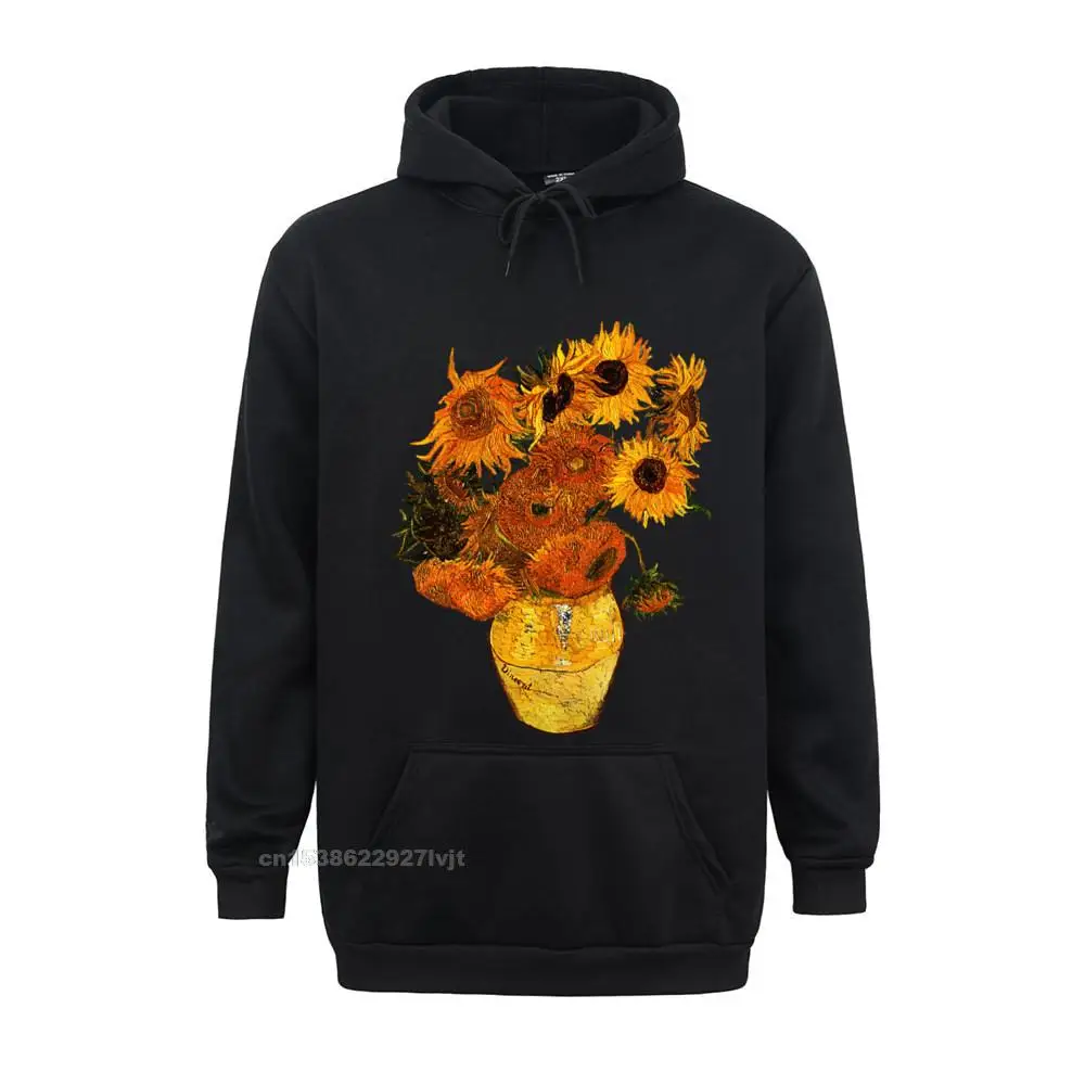 Van Gogh Sunflowers Tee Vintage Yellow Flowers Art Painting Pullover Hoodie Printed On Tops Hoodie Cotton Boy Hoodie