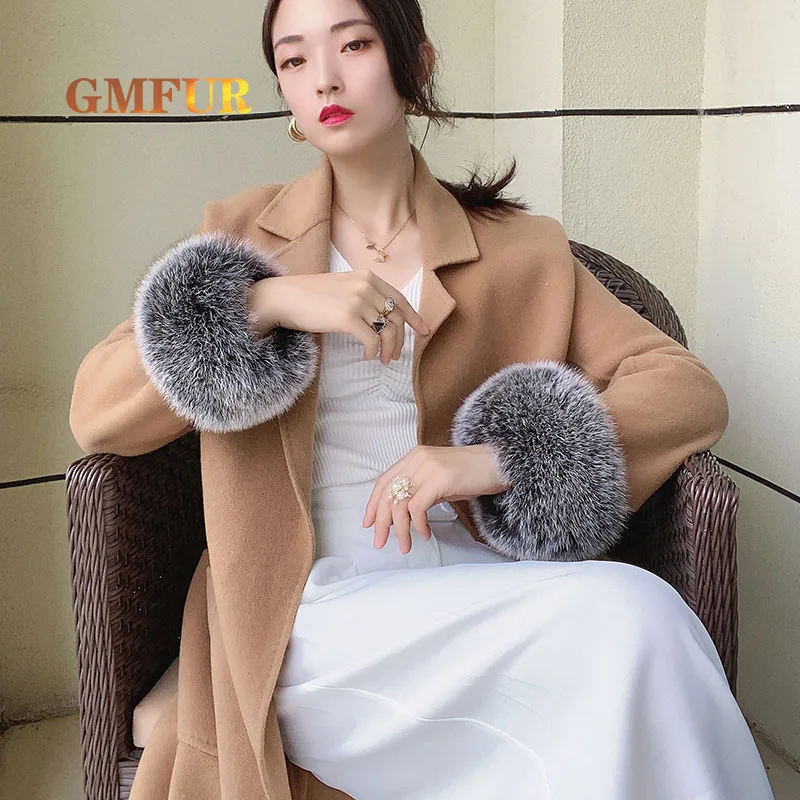 Women 100% Real Fox Fur Cuffs Winter Genuine Natural Fox Fur Sleeve Warm Fashion Arm sleeve Warmer women accessories