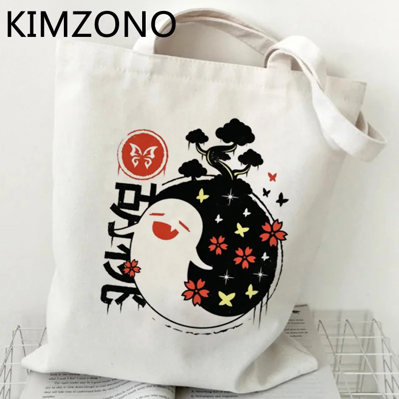 Genshin Impact Hu Tao shopping bag shopper bolsas de tela jute bag eco cotton bag tote boodschappentas fabric jute sacolas