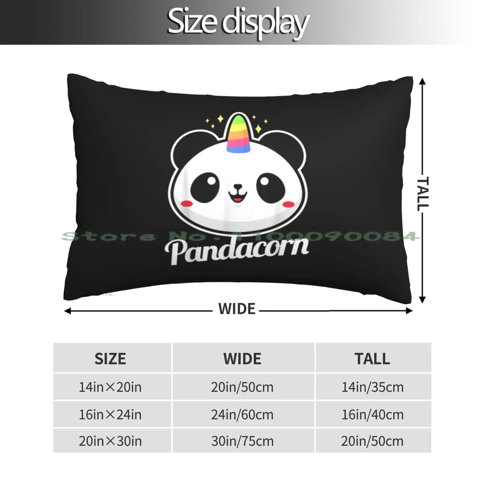 Cute Panda Unicorn T Shirt Animal Lover Kids Shirt Pandacorn Pillow Case 20x30 50*75 Sofa Bedroom Stingray Chevy C3 Corvette