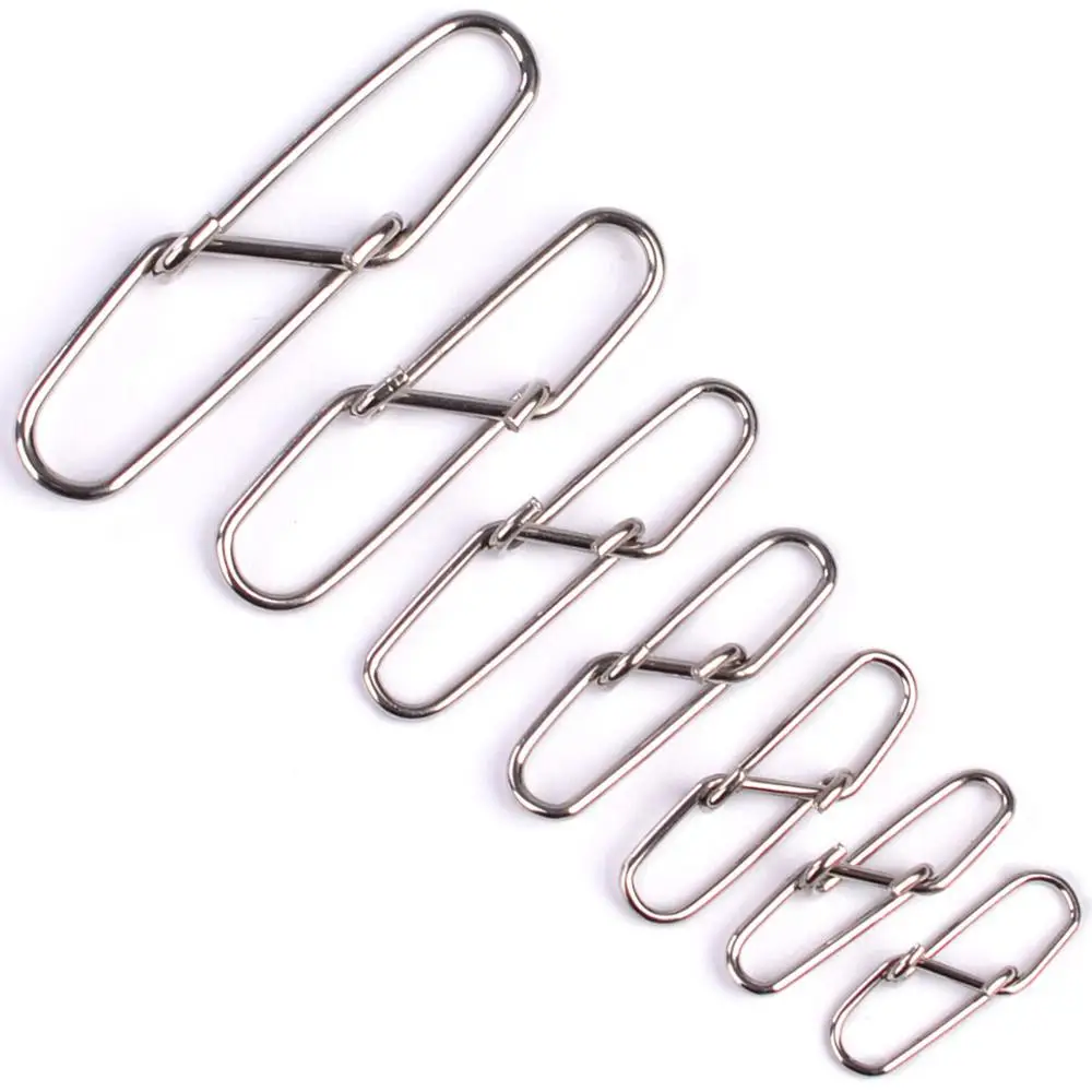 Mises 5Pcs Zilver Rvs Sterke Lokken Diamond Snap 0 #1 #2 #3 #4 #5 #6 # Vissen Lokken Speciale Connector Wobbler