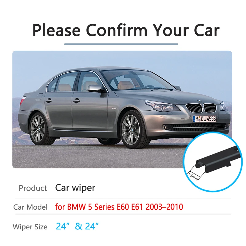 Car Wiper Blades for BMW 5 Series E60 E61 2003~2010 Windshield Wipers 520i 523i 525i 528i 530i 535i 540i 545i 550i M5 520d 525d