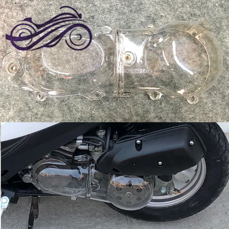 Nadaje się do Honda DIO50 AF17 AF18 AF25 AF27 AF24 Giorno AF52 Julio rozruch silnika pokrywa boczna pokrywa sprzegła z przezroczystymi krawędziami pokrywa