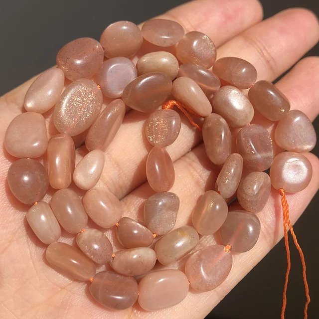 

8-10mm Natural Sunstone Stone Beads Irregular Loose Spacer Beads For Fashion Accessories Jewellery Making 15 ''