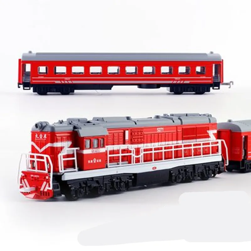 1:87 alloy pull back double-section internal combustion engine steam train model,classic train toy,free shipping