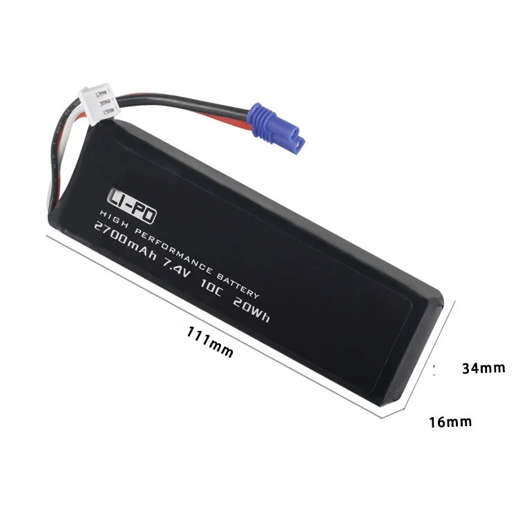 7.4V 2700mAh lipo battery/7.4V USB for H501C H501S Pro X4  RC Quadcopter Drone spare parts 7.4V high capacity EC2 Plug battery