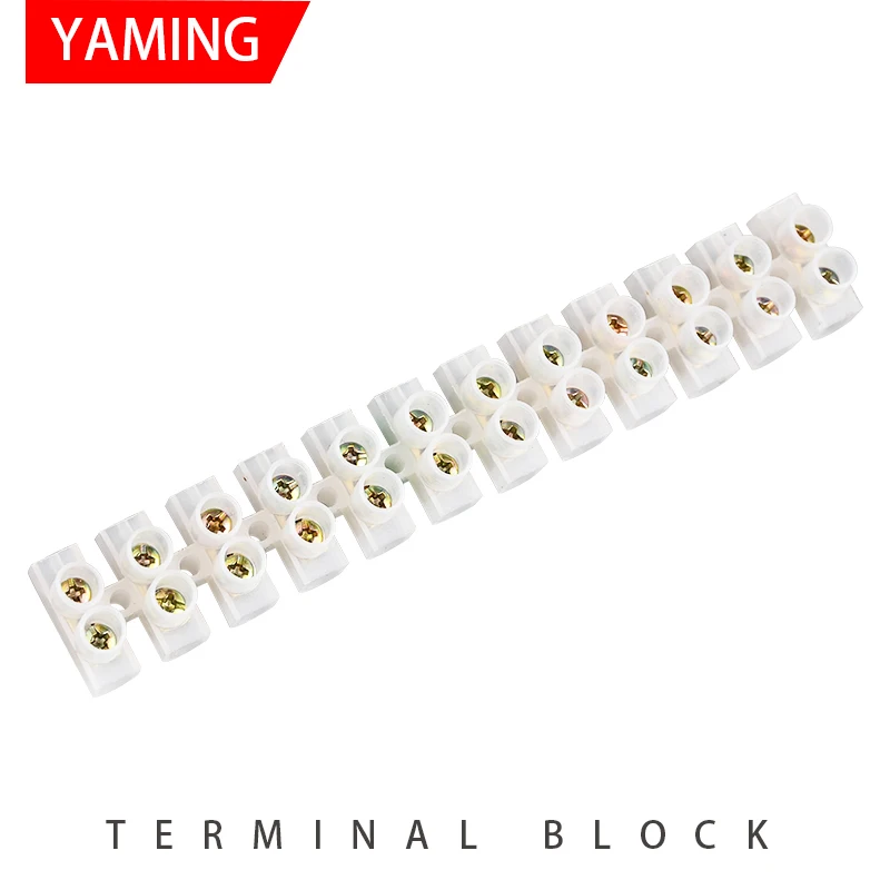 Nylon Terminal Blocks 5/10/20/30/60/100A Plastic 12P Bit Wire Connector With Fixed Screws Mounting Wiring X3-1012