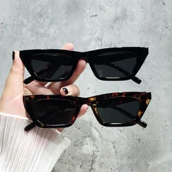 New Fashion Cat Eye Sunglasses Woman Brand Designer Vintage Square Sun Glasses Female Small Frame Clear Lens Oculos De Sol