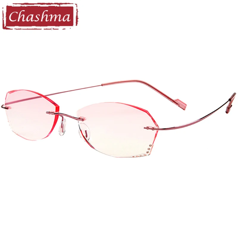 

Gradient Pink Glass Women Light Prescription Frame Tint Colored Lenses for Eye with Diamonds Myopia Glasses Spectacles