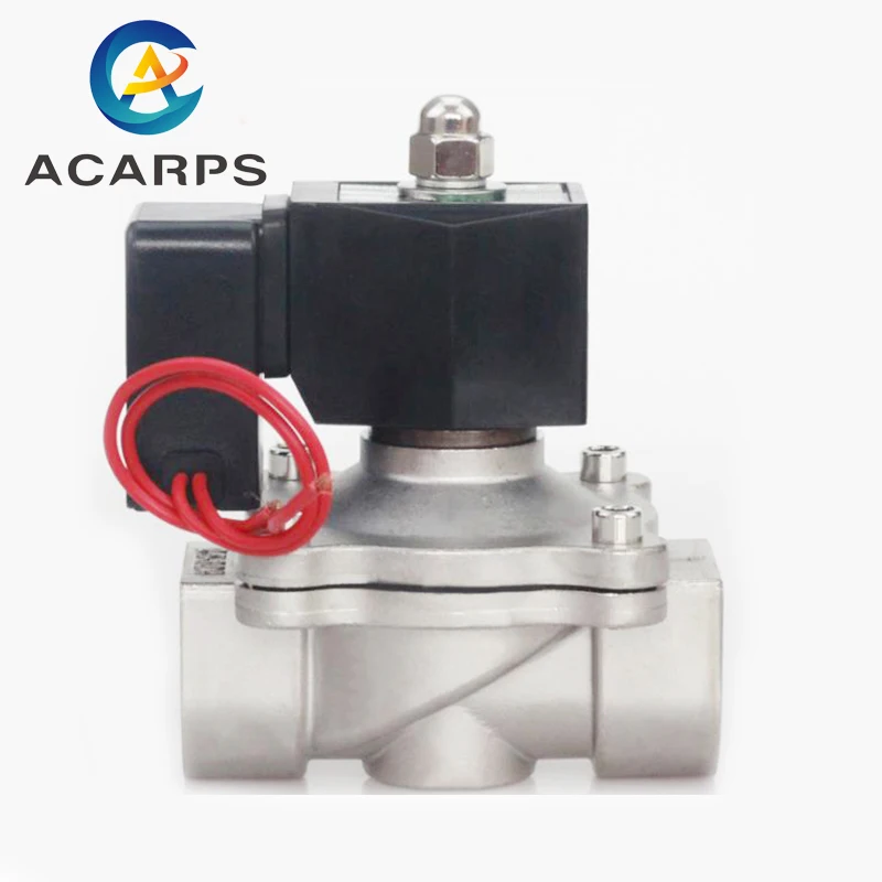 Normally Closed 1.5inch Solenoid Valve DN40 110v AC24v Stainless Steel With DIN Non Hot Plastic Coil