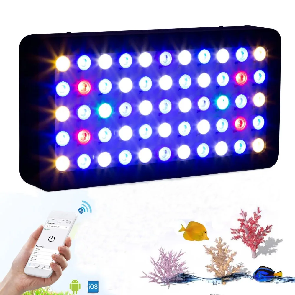 Led Aquarium Light for Coral Reef Fish Tank Plant Tuya Wifi Control 165w Marine Aquarium Led Lighting Dimmable Full Spectrum