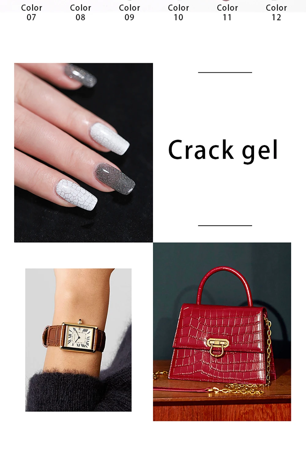 Vendeeni 15 Farben/Set Riss-Gel-Nagellack Schildpatt-Optik UV Soak-Off Gel-Lack Automatischer Riss-Nagelkunst-Gel-Lack – Detail 7