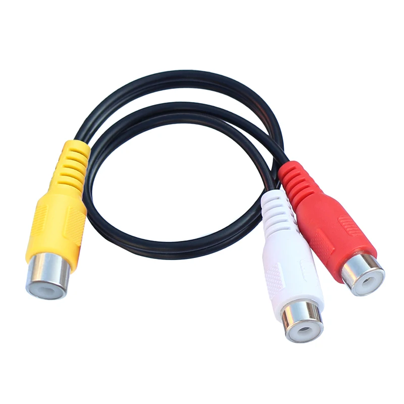 

25cm 1 RCA Female to 2 RCA Female Cable RCA Y Splitter Cord for Car Audio System Subwoofer Player