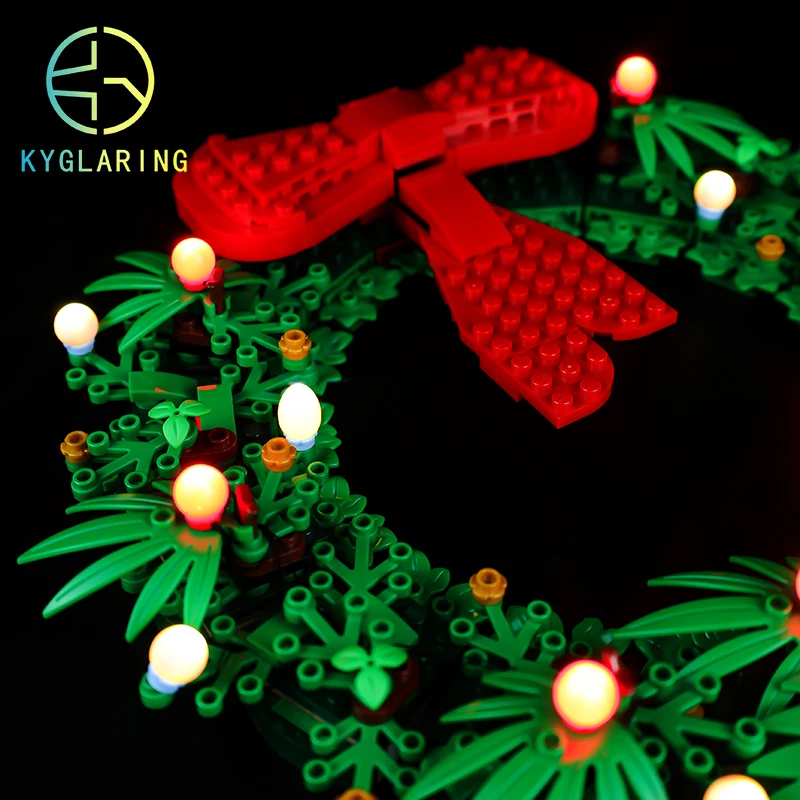 Kyglaring Led Lighting Set DIY Toys (Classic Version) for 40426 Christmas Wreath Blocks Building (Only Light Kit Included)