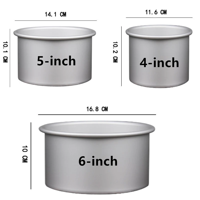 Sartén redonda de aluminio anodizado para hornear, molde de gasa para tarta de queso con fondo extraíble, 10cm de profundidad, 1 pieza