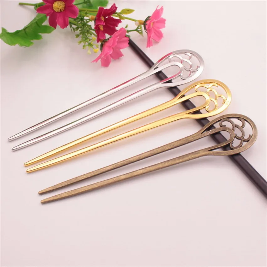 1 قطعة 160 مللي متر الرجعية U-شكل دبوس الشعر باريت غطاء الرأس سبيكة دبابيس الشعر مشبك شعر الزفاف الشعر باريت مجوهرات غطاء الرأس الإكسسوار