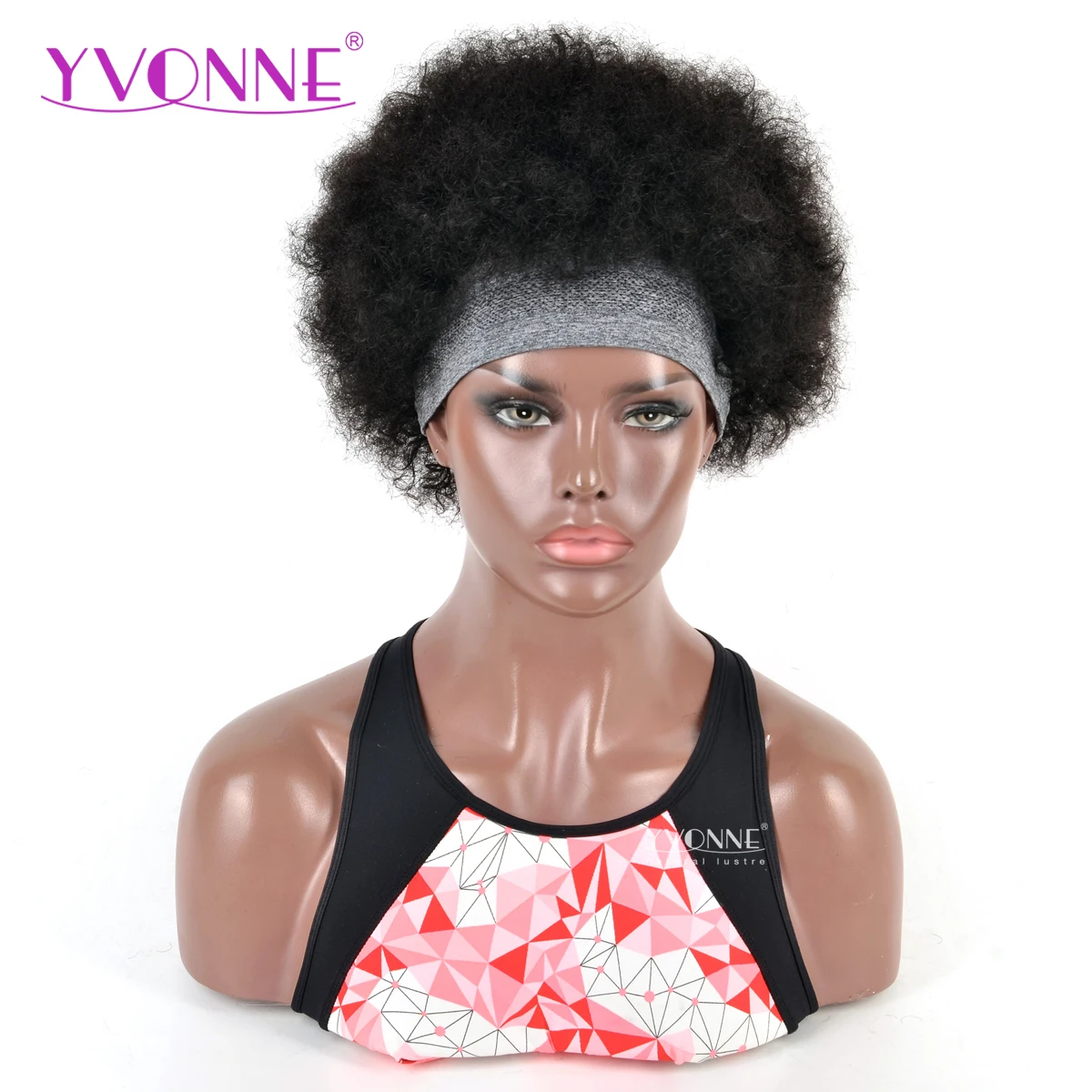 

YVONNE Full Machine Fluffy Afro Curly Wig Short Natural Looking Human Hair Wigs For Women Natural Color